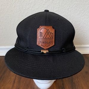 FINDLAY Dark Point Black Snapback Hat Mens Adjustable